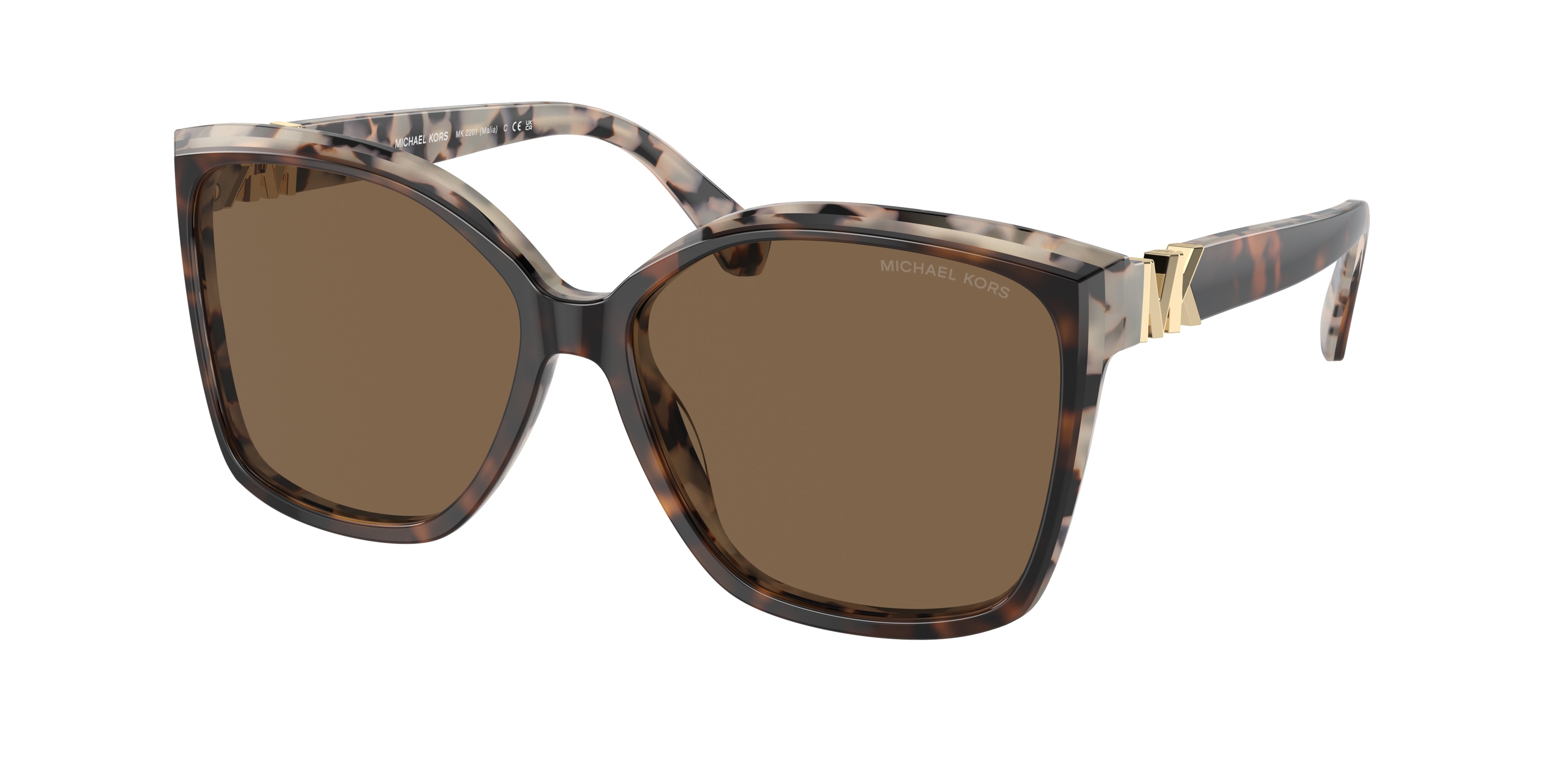 Michael Kors Femme MK2201 Malia 395173 Lunettes De Soleil AcéTate Tortue Marron Carré Normale Ombré-image